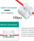 100 Pieces Spring Wire Connector Electrical Cable Clamp Terminal Block Connector Push In No Fuss Quick Plug In Easy To Install With Clear L Live And N Neutral Markings For Quick Wiring, shown installed with red wire