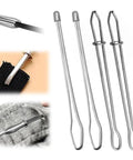 Effortless Drawstring Threader Clips Set for hoodies, shorts, and pants. Includes metal A Style and B Style, set of four.