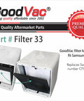Replacement H13 Filter Kit For Samsung Cube Air Purifiers AX9500 CFX H100 GB with filter installation view