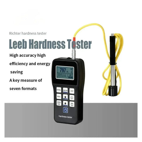 Hardcore Portable Digital Leeb Hardness Tester For Stainless Steel Copper Aluminum, LCD readout, measuring device with probe.
