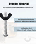 Hardcore M6 Dog Crate Screws With 12 Replacement Stainless Steel Bolts And Quick Grip Wing Nuts For Pet Carriers close-up of bolt materials