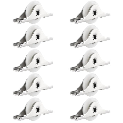 10 Pack Nylon Garage Door Rollers For Quiet Smooth Operation, Heavy Duty Replacement Wheels For Garage Screen Doors And Sliding Track Systems, Built To Last White Nylon Rollers With Steel Shafts