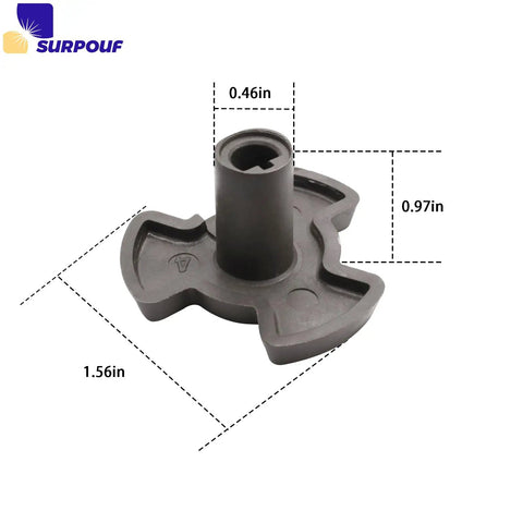 Turntable Motor Coupler For GE Microwaves Replacement Part That Keeps Your Microwave Running Smoothly And Plug And Play Install Fits DVM And EMO Models WB06X10144, gray plastic, 1.56in x 0.97in x 0.46in