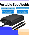 9-Speed DIY Spot Welder Handheld Portable Mini Welding Pen for Nickel Strip next to main unit showcasing features