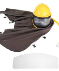 Sandblast Helmet With Air Supplied Hood And Protective Cloak For Sandblasting Safety Work Durable ABS Construction