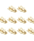 10 pack Retro Cabinet Duckbilled Toggle Hasp And Antique Padlock Kit for small jewelry boxes in golden finish