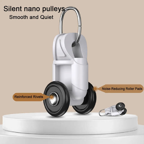 All In One Curtain Pelmet Box With Blackout Double Curtain Track For Ceiling Or Wall Mount, Easy Install Aluminum Rail Cover Box Frame Valance For Windows In Bedroom Or Office, Heavy Duty Dual Rails With Stopper And Pulley For Smooth Operation, silent nano pulley