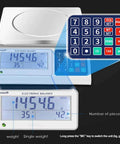 Industrial Counting Scale For Parts And Coins, 66 Lb 30 Kg Capacity, 0.1 G Precision, RS232 Port For PC Or Printer, keypad view