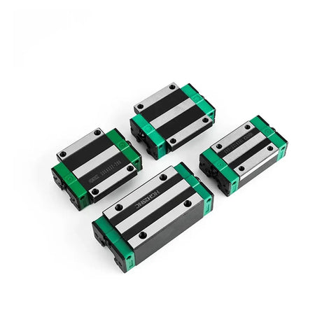 High Precision HGH15CA Linear Guide Rail Kit With HGW15CC Carriage Slide Block For Smooth CNC Router Motion And Low Friction Assembly Project That Rock four green linear guide blocks