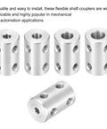 Beefy Steel Shaft Coupler For Motors And 3D Printers 4mm To 10mm, 22mm Long 16mm Diameter Encoder Joint, Heavy Duty DIY Connector Reducing Shock And Noise, Includes 8 M4 Screws, 2 Pieces, silver