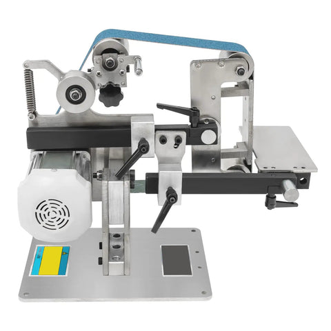 Heavy Duty Bench Belt Sander 2X36 Inch, 750W Variable Speed Grinder Tool With Digital Display Up To 5000 RPM from a side angle.