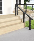 Outdoor stairway with 20 Pack Three Eighths Inch ID Angle Washers For Cable Railing Stair Ends, Stainless Steel 30-Degree Beveled Washers.