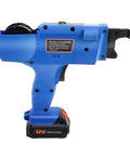 Heavy Duty Electric Rebar Tying Machine Auto Knot Release Gun 8-34mm Range side view featuring 12V lithium battery and design.