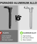 Comparison of plastic vs. upgraded aluminum alloy hinge pin for Toyota Tundra Fuel Tank Repair Kit, highlighting durability.