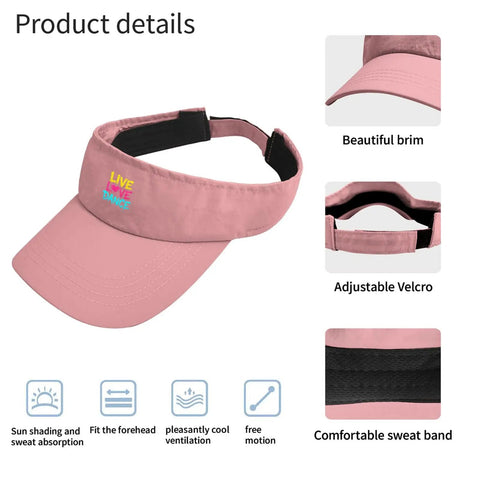 Cooling Fashion Cap For Men Dope Pink Athletic Visor Hat with adjustable Velcro and comfortable sweat band