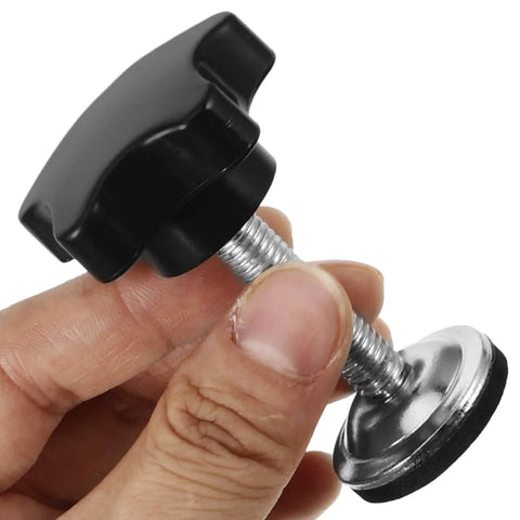 Star Handle Pressure Plate Adjustment Screws With Washers And Nuts, M8 Threaded Clamping Knobs, close-up in hand
