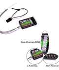 IA6 Receiver 2.4G 6CH RC Receiver With Dual Antennas For I4 I6 I10 GT2E GT2F GT2G Transmitters RC210 close-up view
