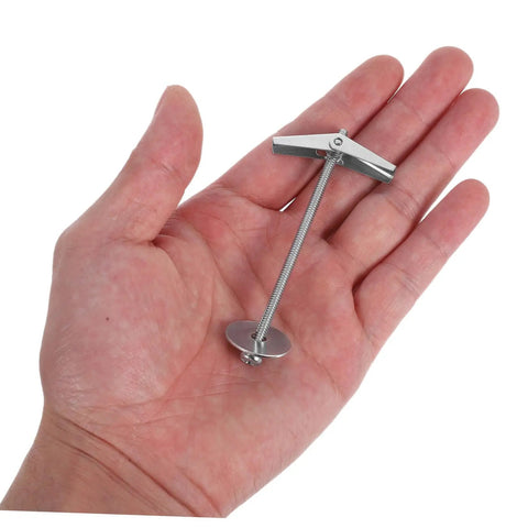 Heavy Duty Toggle Bolts And Wing Nuts Kit 15 Piece Metal Hollow Wall Anchors, hand holding a toggle bolt, carbon steel