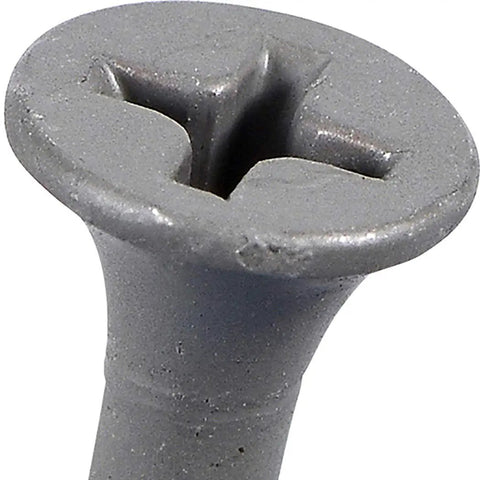 Close-up of 50 Count Exterior Deck Screws Size 8 by 2 Inches With Phillips Drive Gray Ceramic Coated Rust Resistant Fasteners
