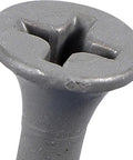 Pro Level Kickass Exterior Deck Screws Fifty Count Ten By Two And A Half Inch Phillips Fasteners with gray ceramic finish view from the top.