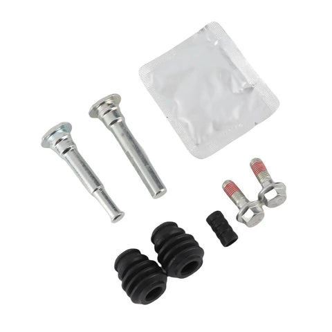 Upgrade Your Ride With This Awesome Front Brake Caliper Guide Pin Kit Featuring Durable Metal Slider Pins That Fit MK7 Models From 2008 All The Way To 2022 As Top Tier Replacement Parts Including Eight Nifty Accessories For Smooth Sliding Action. metal brake caliper guide pin kit with boots and bolts