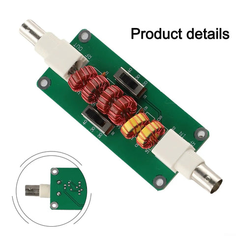 Low Pass Filter for 20m 30m 40m Bands 7MHz 10MHz 14MHz With Crystal Clear Signal Purity for SSB and CW on green circuit board
