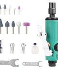Straight Shooter Air Die Grinder Kit with grinding stones, collets, and accessories for precise garage work.