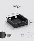 No Fuss Under Desk Slide Out Drawer With Lockable Metal Organizer And Smart Cable Routing For Clean Home Office Setup Matte Black Heavy Duty Carbon Steel Console, shown with dimensions and key details.
