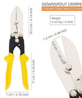 Heavy Duty Duct Crimping Tool For 24 To 28 Gauge Sheet Metal With ergonomic yellow handles