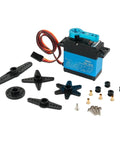 Heavy Duty Digital Servo Motor Pushing 35kg Torque On 7.4V High Voltage Full Metal Gear Assembly with accessories.