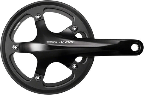 9 Speed Bicycle Crankset With Chain Guard 39T Single Ring 170mm Aluminum Arms 130mm BCD Includes BB Black For Commuter City Bike Urban Touring Upgrade