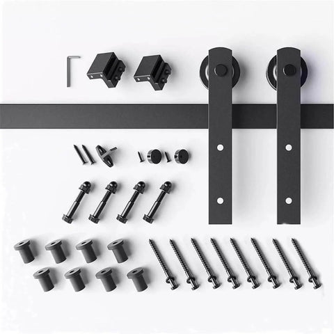 Sturdy Barn Door Hardware Kit With Smooth Sliding Track And Durable Steel Rail Roller Set For Kitchen Living Room Or Closet Doors