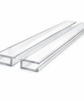 Clear PVC Living Hinge Grooved For 1/4 Inch Material 11 7/8 Long shown from above, highlighting durable, flame-resistant design.