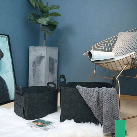 Hassle Free Big Time Foldable Cotton Storage Basket With Smooth Braided Handles Easy Slide Shelf Cube Tote For Closet Organization Car Trunks And Weekend Getaways displayed in a modern living room.