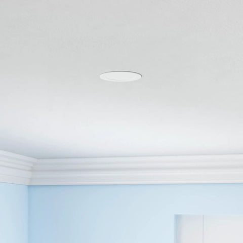 Ceiling installation of Ultra Thin 6 Inch LED Recessed Downlight With Integrated Junction Box Dimmable And Damp Rated 3000K Warm White 850 Lumens