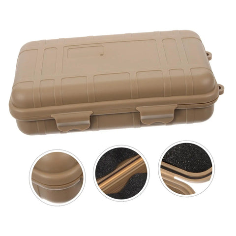 Outdoor Tool Box Multi Function Storage Case with shockproof survival container for camping, beige compact design
