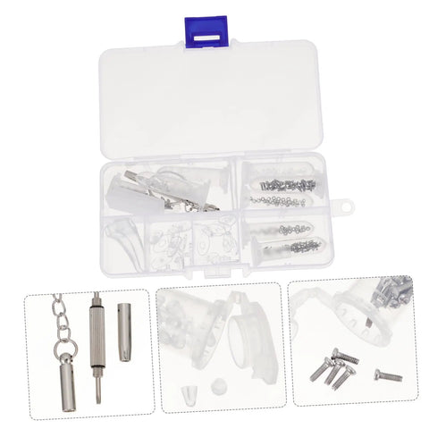 Eyeglass Repair Kit Three Set With Nose Pads Screws And Ear Grips For Quick Fixes And Easy Accessories Storage, Replacement Screwdriver And Parts