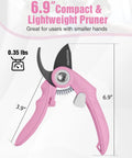 6.9 Inch Bypass Pruning Shears With Sharp SK5 Steel Blade For Roses, Plants And Flowers, Handheld Garden Clippers, pink handle