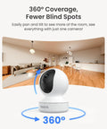 Indoor Home Security Cam 4MP 2K With WiFi 6 Plug In Cam For 360 Degree Pet And Baby Monitoring in living room