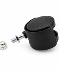 RuiJOTWAT 4Pcs Caster Wheels for Oil-Filled Radiators swivel caster with brake and metal stem, black, close-up view.