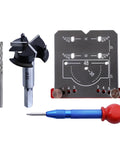 Cabinet Door Mounting Jig With Precision Hinge Locator 8x8.5x1.5cm Adjustable Hinge Drilling Positioner and Tool Kit