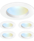 Image of 4 Inch Led Recessed Downlight 5Cct Tunable White Dimmable Ceiling Fixture 4 Pack Killer Glow Adjustable Color Temp.
