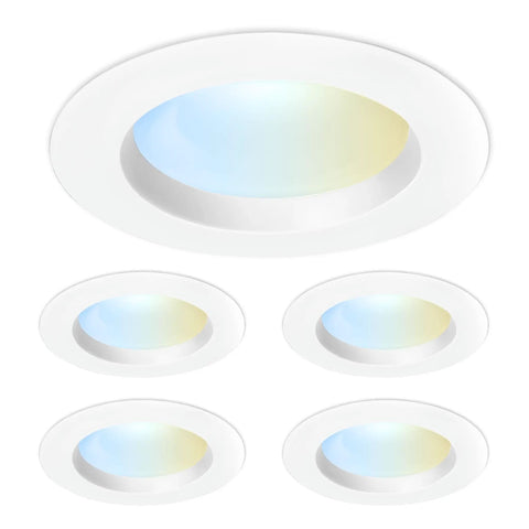 Image of 4 Inch Led Recessed Downlight 5Cct Tunable White Dimmable Ceiling Fixture 4 Pack Killer Glow Adjustable Color Temp.