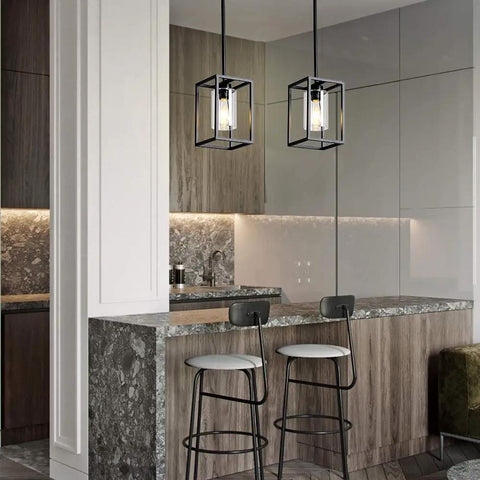 One Light Foyer Chandelier Black Farmhouse Style Hanging Ceiling Light For Entryway And Dining Room With Glass Shade Adjustable Easy Install