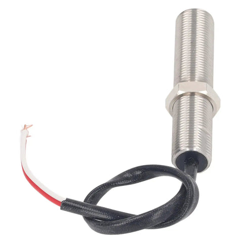 Pickup Speed Sensor 5 By 8 Inch 18 UNF Thread Heavy Duty Magnetic Electric Speed Sensor, close-up of brass body and wires
