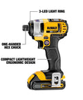 Loaded Compact Six Tool Cordless Power Kit Equipped With Two Speed Drill Driver And Fast Swap Chuck Plus Effortless Reciprocating Saw For Knocking Out Toughest Job Site Builds with one-handed hex chuck.