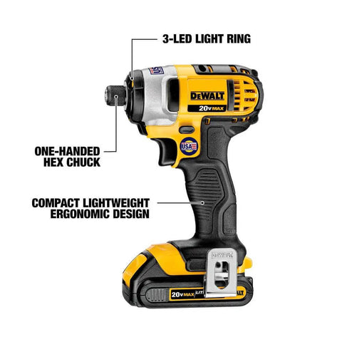 Loaded Compact Six Tool Cordless Power Kit Equipped With Two Speed Drill Driver And Fast Swap Chuck Plus Effortless Reciprocating Saw For Knocking Out Toughest Job Site Builds with one-handed hex chuck.