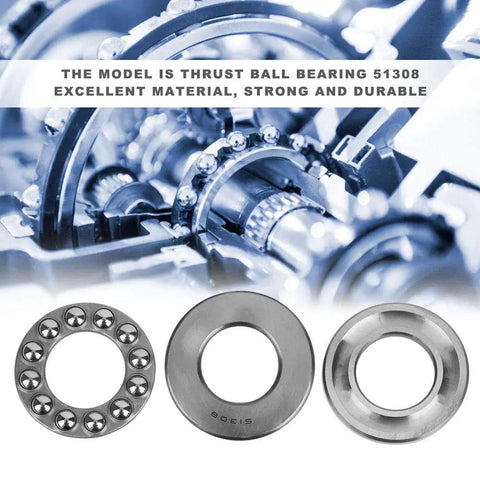 Thrust Ball Bearing 51308 for Heavy Duty Machinery, Rugged Steel Build, High Load Capacity, Smooth Rotation