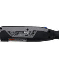 Pro Level Cordless Rotary Tool Kit Featuring Variable Speed 4 Volt Rechargeable Battery, side view with details.