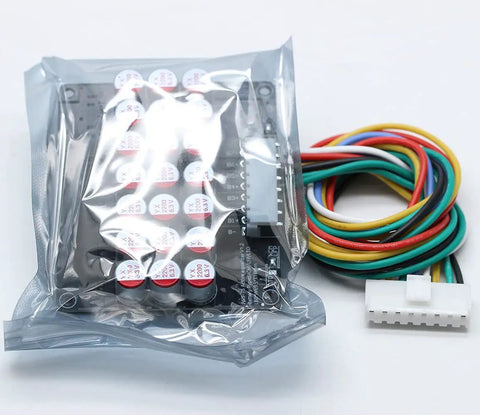 Legit Heavy Duty Active Cell Balancer For 6S And 7S Lithium Packs in packaging with multiple wires for connections.